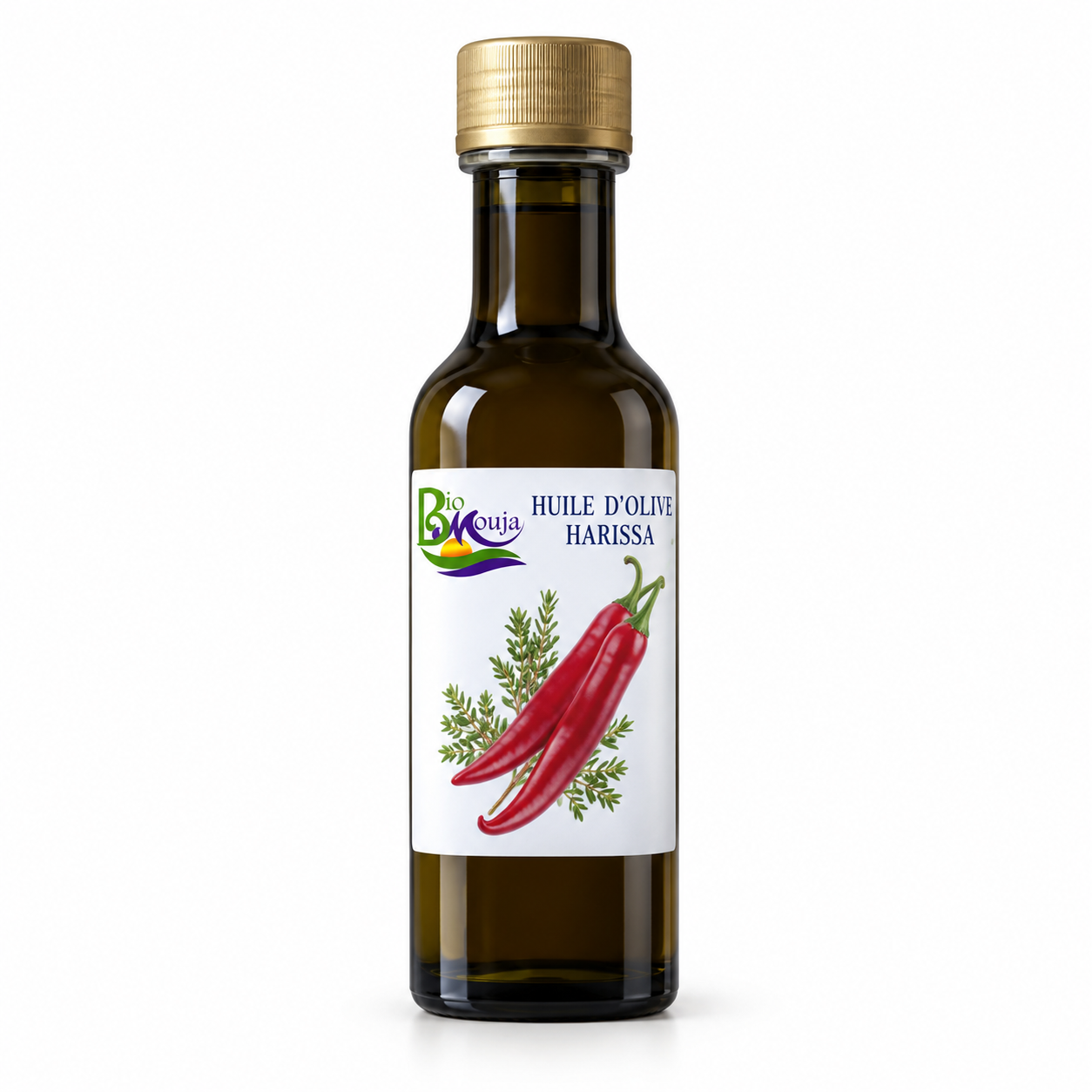 Huile d’olive bio pimentée aux herbes — Bouteille · contenance à confirmer