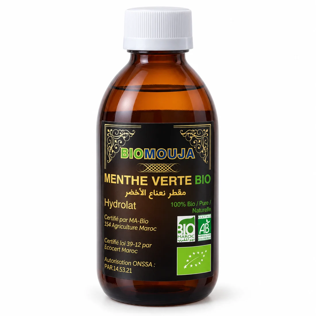 Hydrolat de menthe verte bio — Flacon brun · 250 ml