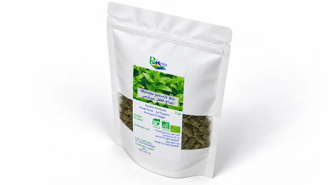 Vue 2 de Menthe poivrée séchée bio
