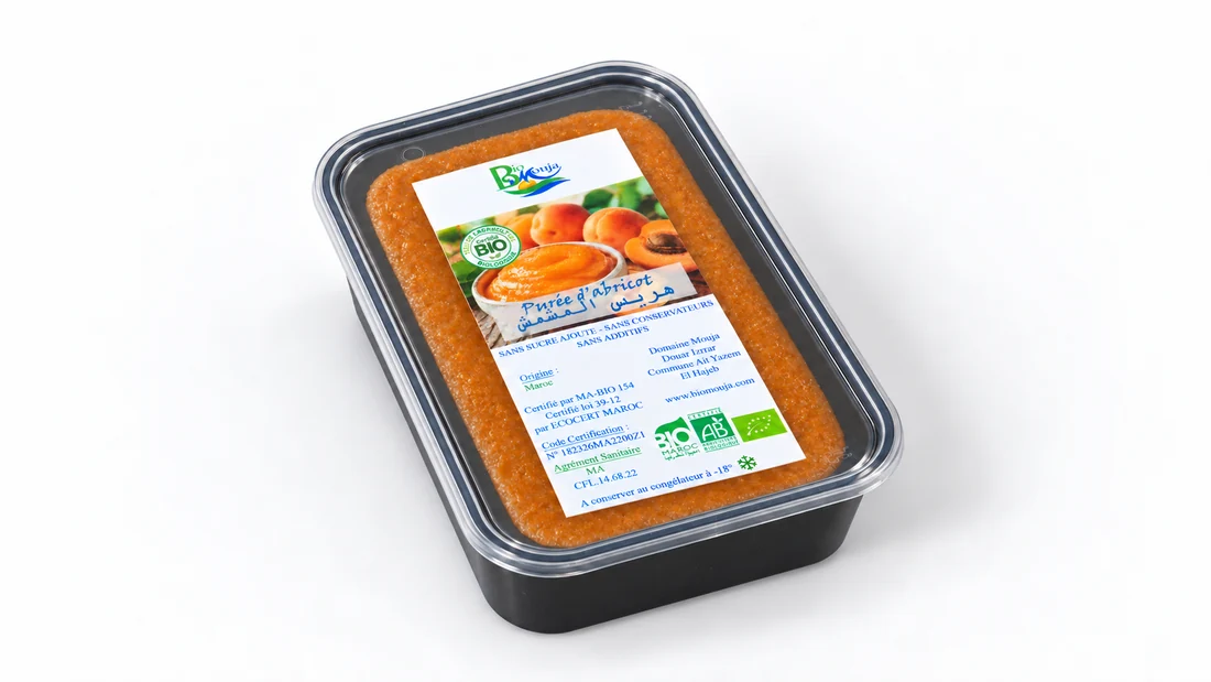 Vue 2 de Purée d’abricot bio surgelée